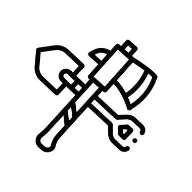 İtfaiyeci ikonu. Beyaz Arkaplanda İnce Doğrusal Tasarım