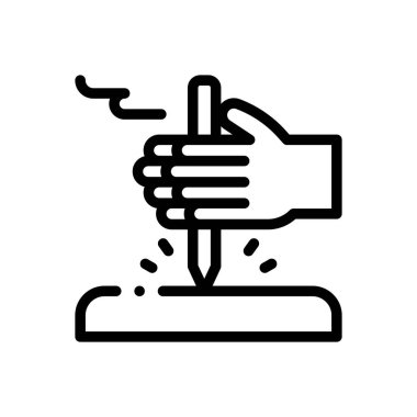 Ateş topu ikonu. Beyaz Arkaplanda İnce Doğrusal Tasarım