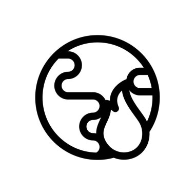 Ateş ikonu. Beyaz Arkaplanda İnce Doğrusal Tasarım