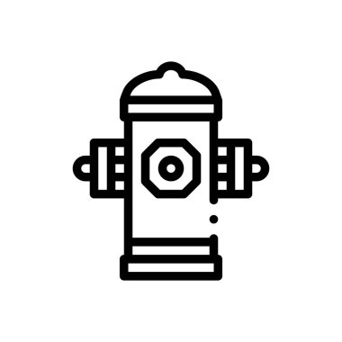 Yangın musluğu simgesi. Beyaz Arkaplanda İnce Doğrusal Tasarım