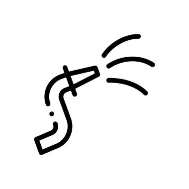 Yangın hortumu ikonu. Beyaz Arkaplanda İnce Doğrusal Tasarım