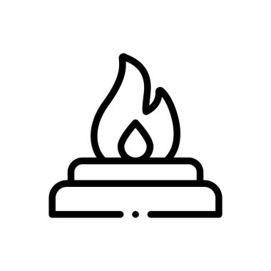 Yangın hortumu ikonu. Beyaz Arkaplanda İnce Doğrusal Tasarım