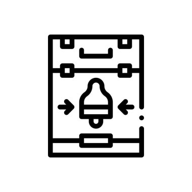 Yangın çıkış ikonu. Beyaz Arkaplanda İnce Doğrusal Tasarım