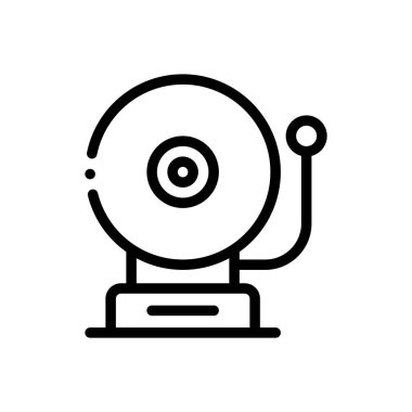 Ateş düğmesi simgesi. Beyaz Arkaplanda İnce Doğrusal Tasarım