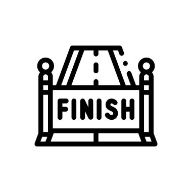 bitiş çizgisi simgesi. Beyaz Arkaplanda İnce Doğrusal Tasarım