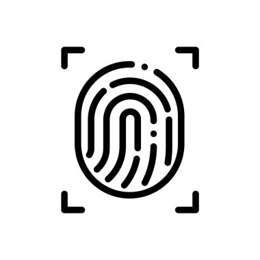 parmak izi ikonu. Beyaz Arkaplanda İnce Doğrusal Tasarım