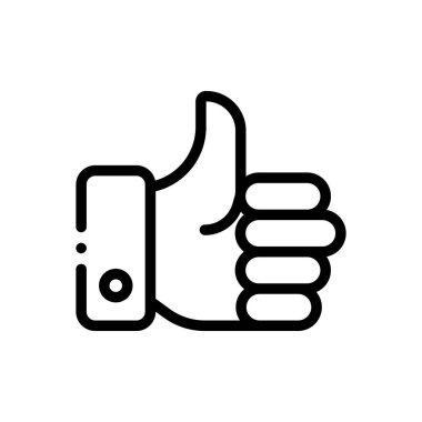 Parmak ikonu. Beyaz Arkaplanda İnce Doğrusal Tasarım