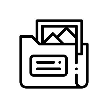 dosya simgesi. Beyaz Arkaplanda İnce Doğrusal Tasarım