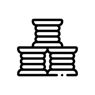 İplik ikonu. Beyaz Arkaplanda İnce Doğrusal Tasarım