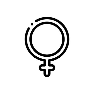 Kadın ikonu. Beyaz Arkaplanda İnce Doğrusal Tasarım