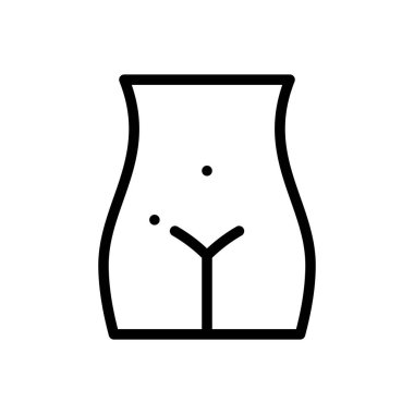 Kadın vücut ikonu. Beyaz Arkaplanda İnce Doğrusal Tasarım