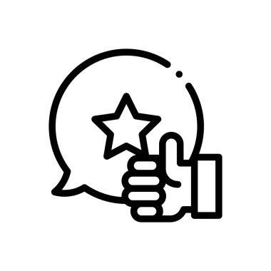 Geri bildirim simgesi. Beyaz Arkaplanda İnce Doğrusal Tasarım