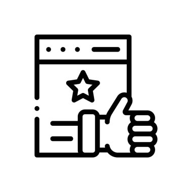 Geri bildirim simgesi. Beyaz Arkaplanda İnce Doğrusal Tasarım