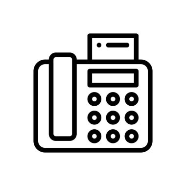 faks simgesi. Beyaz Arkaplanda İnce Doğrusal Tasarım