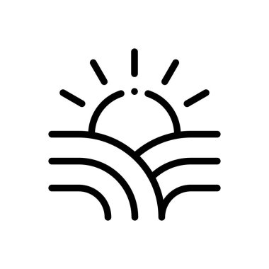 Çiftçilik ikonu. Beyaz Arkaplanda İnce Doğrusal Tasarım