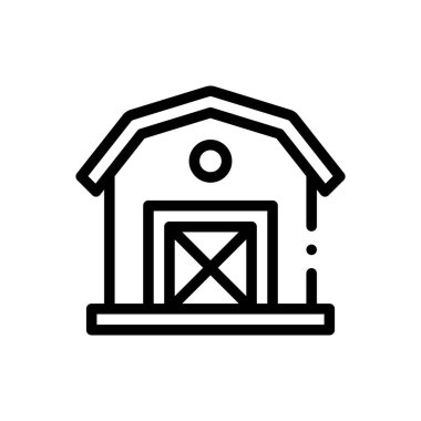 Çiftçilik ve bahçe ikonu. Beyaz Arkaplanda İnce Doğrusal Tasarım