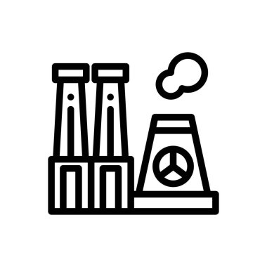 Fabrika ikonu. Beyaz Arkaplanda İnce Doğrusal Tasarım