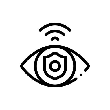 Göz simgesi. Beyaz Arkaplanda İnce Doğrusal Tasarım