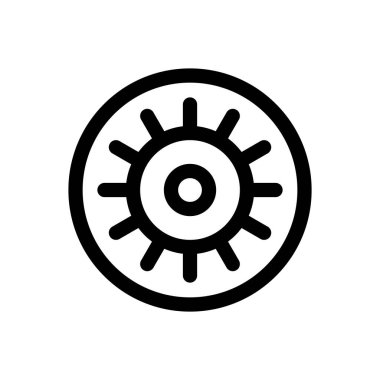 Göz simgesi. Beyaz Arkaplanda İnce Doğrusal Tasarım