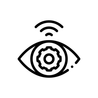 Göz simgesi. Beyaz Arkaplanda İnce Doğrusal Tasarım