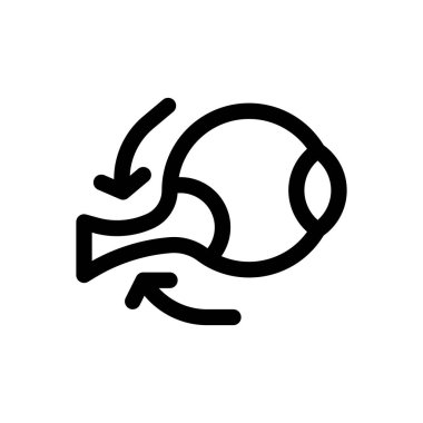 Göz simgesi. Beyaz Arkaplanda İnce Doğrusal Tasarım