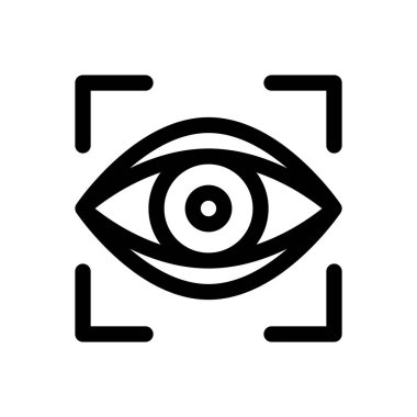 Göz simgesi. Beyaz Arkaplanda İnce Doğrusal Tasarım