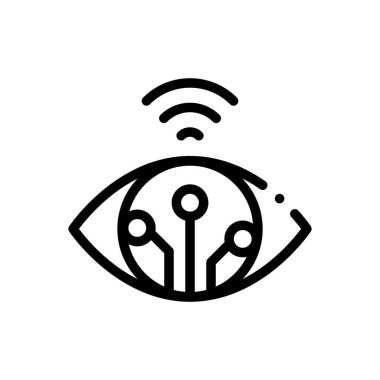 Göz simgesi. Beyaz Arkaplanda İnce Doğrusal Tasarım