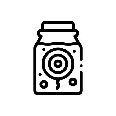 Göz küresi ikonu. Beyaz Arkaplanda İnce Doğrusal Tasarım