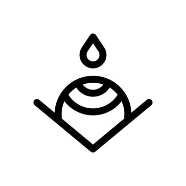 Göz damlası ikonu. Beyaz Arkaplanda İnce Doğrusal Tasarım