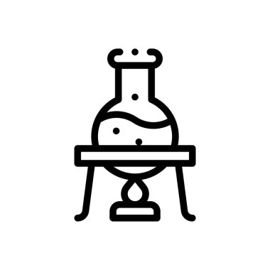 Deney simgesi. Beyaz Arkaplanda İnce Doğrusal Tasarım