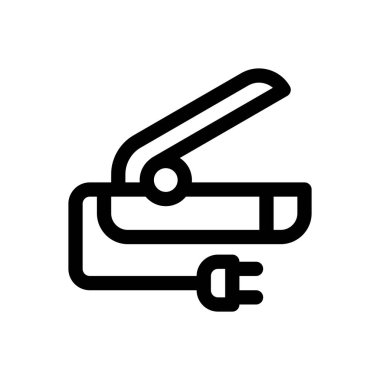 Saç ikonu. Beyaz Arkaplanda İnce Doğrusal Tasarım