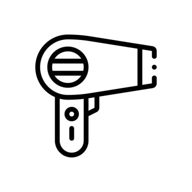 Saç fırçası ikonu. Beyaz Arkaplanda İnce Doğrusal Tasarım