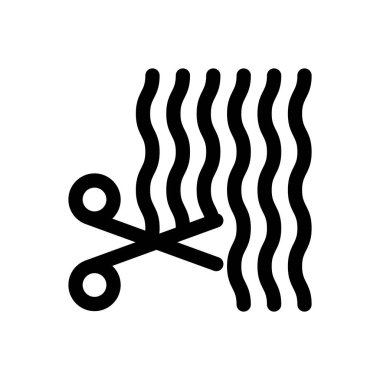 Saç kesimi ikonu. Beyaz Arkaplanda İnce Doğrusal Tasarım