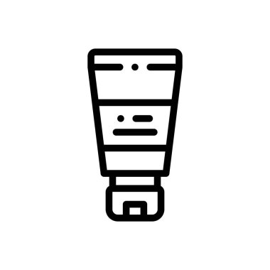 Saç kremi ikonu. Beyaz Arkaplanda İnce Doğrusal Tasarım