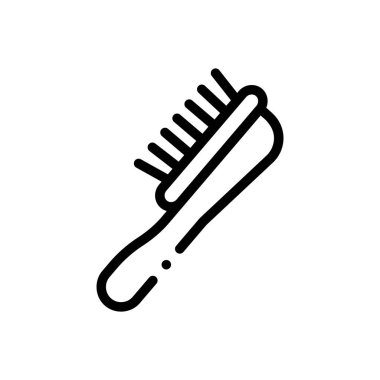 Saç tarağı ikonu. Beyaz Arkaplanda İnce Doğrusal Tasarım