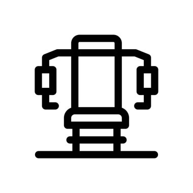 Spor salonu ikonu. Beyaz Arkaplanda İnce Doğrusal Tasarım