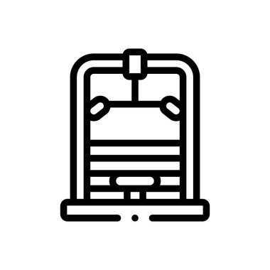 Spor salonu ikonu. Beyaz Arkaplanda İnce Doğrusal Tasarım