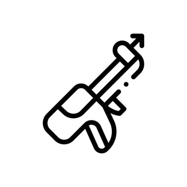 Gunkan ikonu. Beyaz Arkaplanda İnce Doğrusal Tasarım