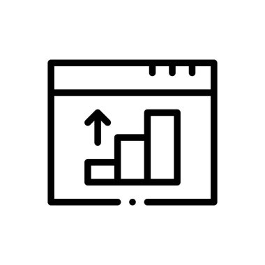 büyüme grafiği simgesi. Beyaz Arkaplanda İnce Doğrusal Tasarım