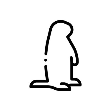 Köstebek ikonu. Beyaz Arkaplanda İnce Doğrusal Tasarım