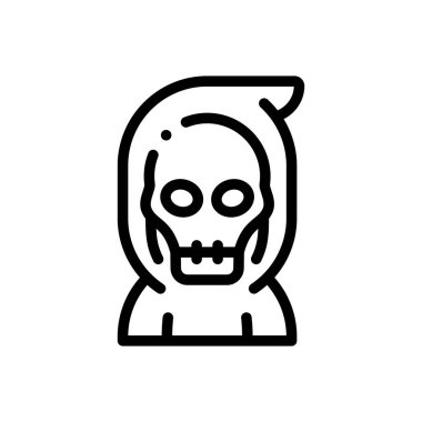 Azrail ikonu. Beyaz Arkaplanda İnce Doğrusal Tasarım