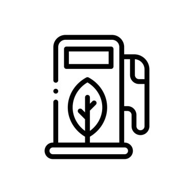 Yeşil fabrika ikonu. Beyaz Arkaplanda İnce Doğrusal Tasarım