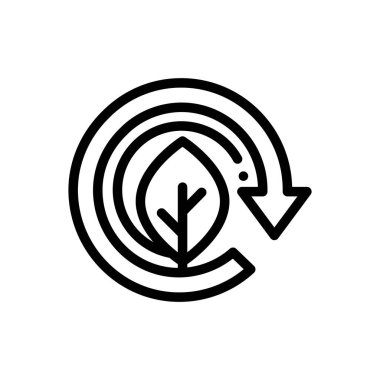 Yeşil enerji ikonu. Beyaz Arkaplanda İnce Doğrusal Tasarım