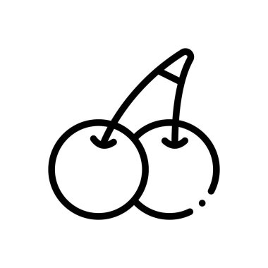 Üzüm ikonu. Beyaz Arkaplanda İnce Doğrusal Tasarım