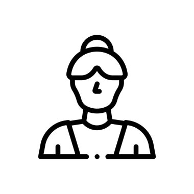 Büyükanne ikonu. Beyaz Arkaplanda İnce Doğrusal Tasarım