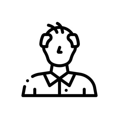 Büyükbaba ikonu. Beyaz Arkaplanda İnce Doğrusal Tasarım