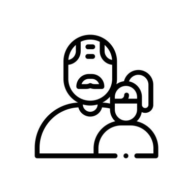 Büyükbaba ikonu. Beyaz Arkaplanda İnce Doğrusal Tasarım