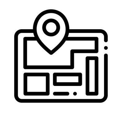 GPS simgesi. Beyaz Arkaplanda İnce Doğrusal Tasarım