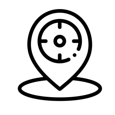 GPS simgesi. Beyaz Arkaplanda İnce Doğrusal Tasarım