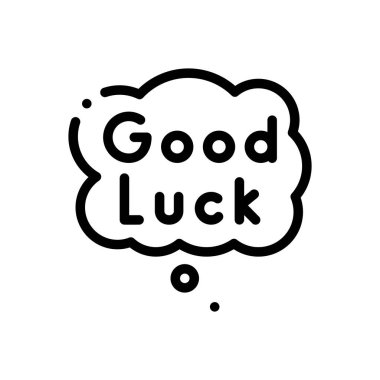 İyi şanslar ikonu. Beyaz Arkaplanda İnce Doğrusal Tasarım